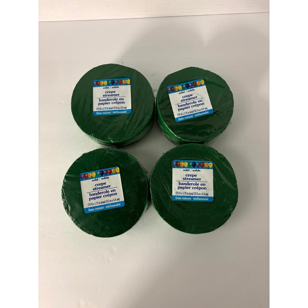 Green Crepe Paper Streamers 4 Pack 175 ft Each Party Decorations Greenbrier New